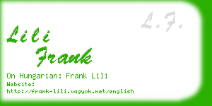 lili frank business card